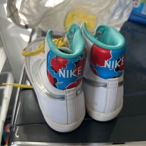 Nike woman or youth High-Top Sneakers - White, Blue, and Red